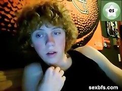 Curly hair webcam twink jerks withdraw